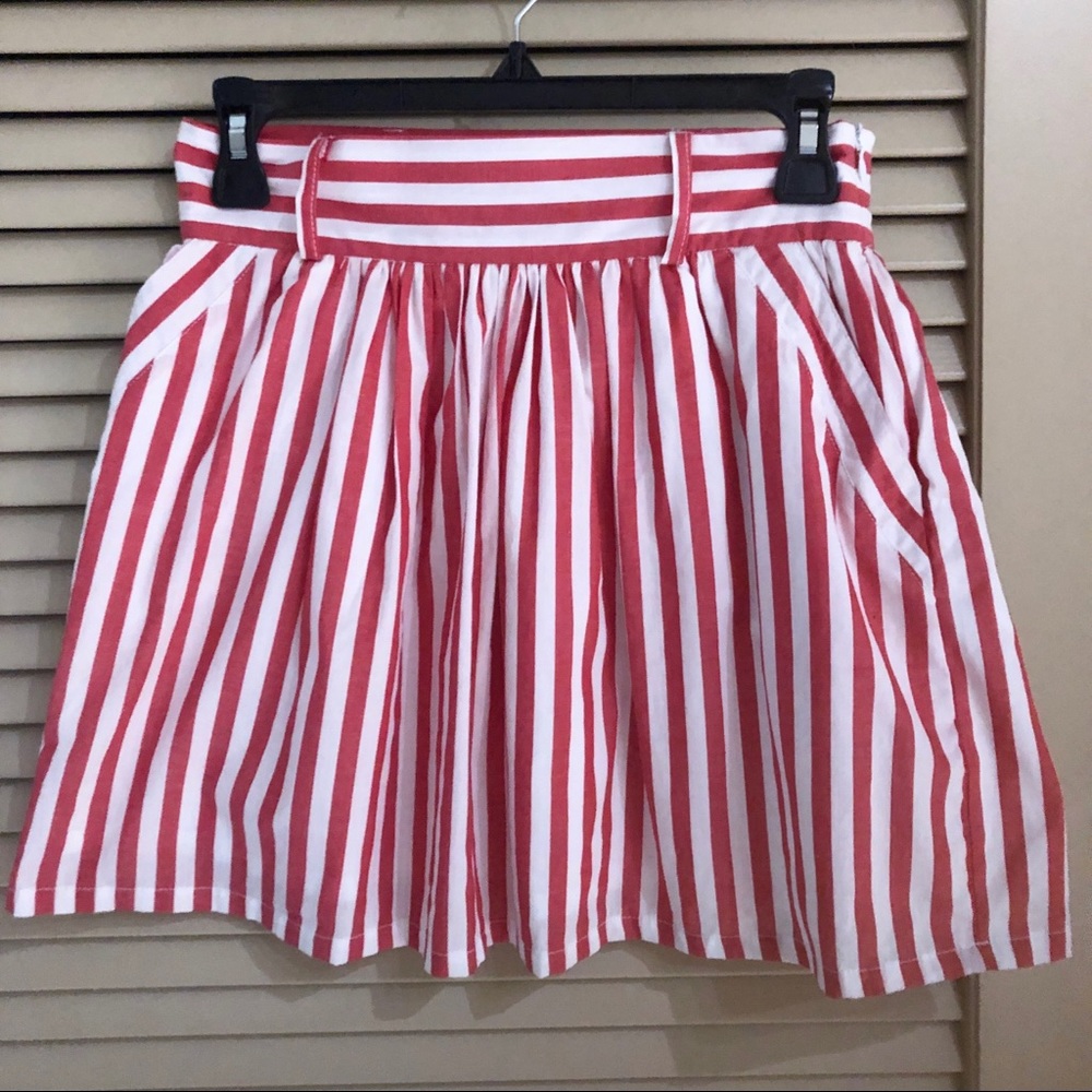 High Waist Belted Pink Stripe Miniskirt 💕